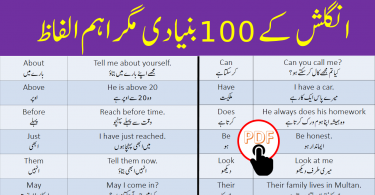 100 Basic English Vocabulary Words with Sentences in Urdu