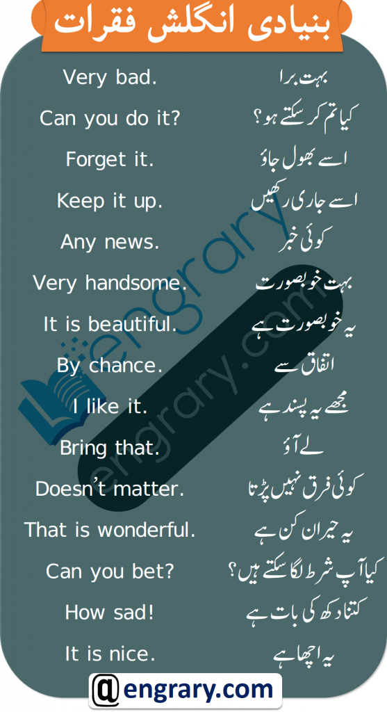  100 English Sentences Used In Daily Life With Urdu Engrary