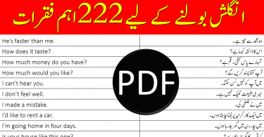 222 Daily Life English Sentences with Urdu Translation