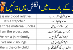 Family Sentences in English and Urdu