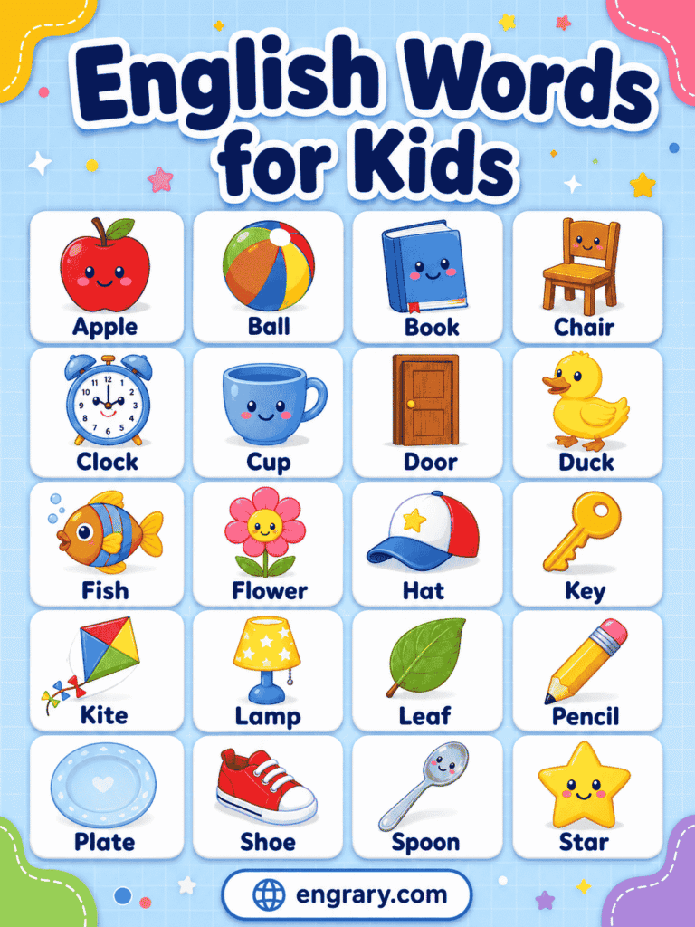 1000+ English Vocabulary Words for Kids with Pictures • Engrary