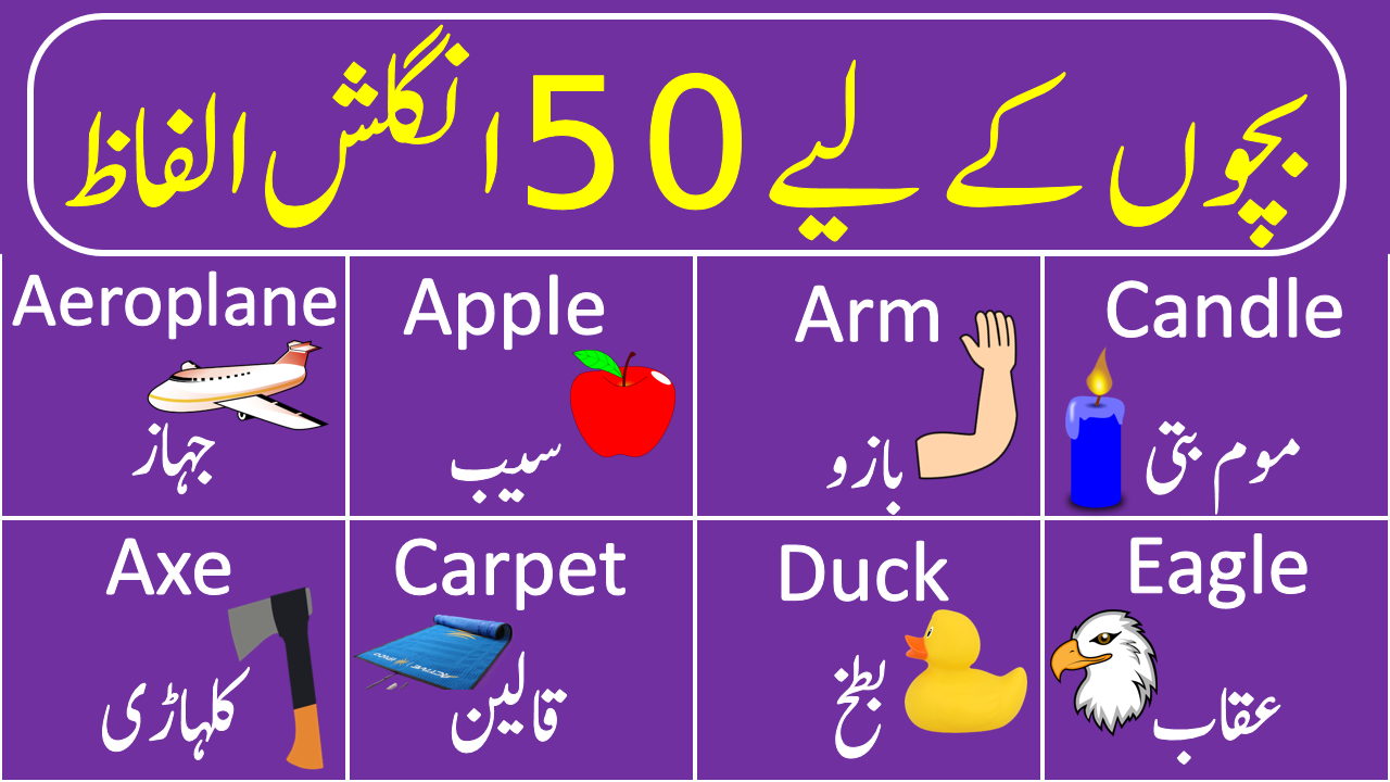 50 Most Commonly Used English Words with Urdu Meanings  Good vocabulary  words, English vocabulary words learning, Good vocabulary