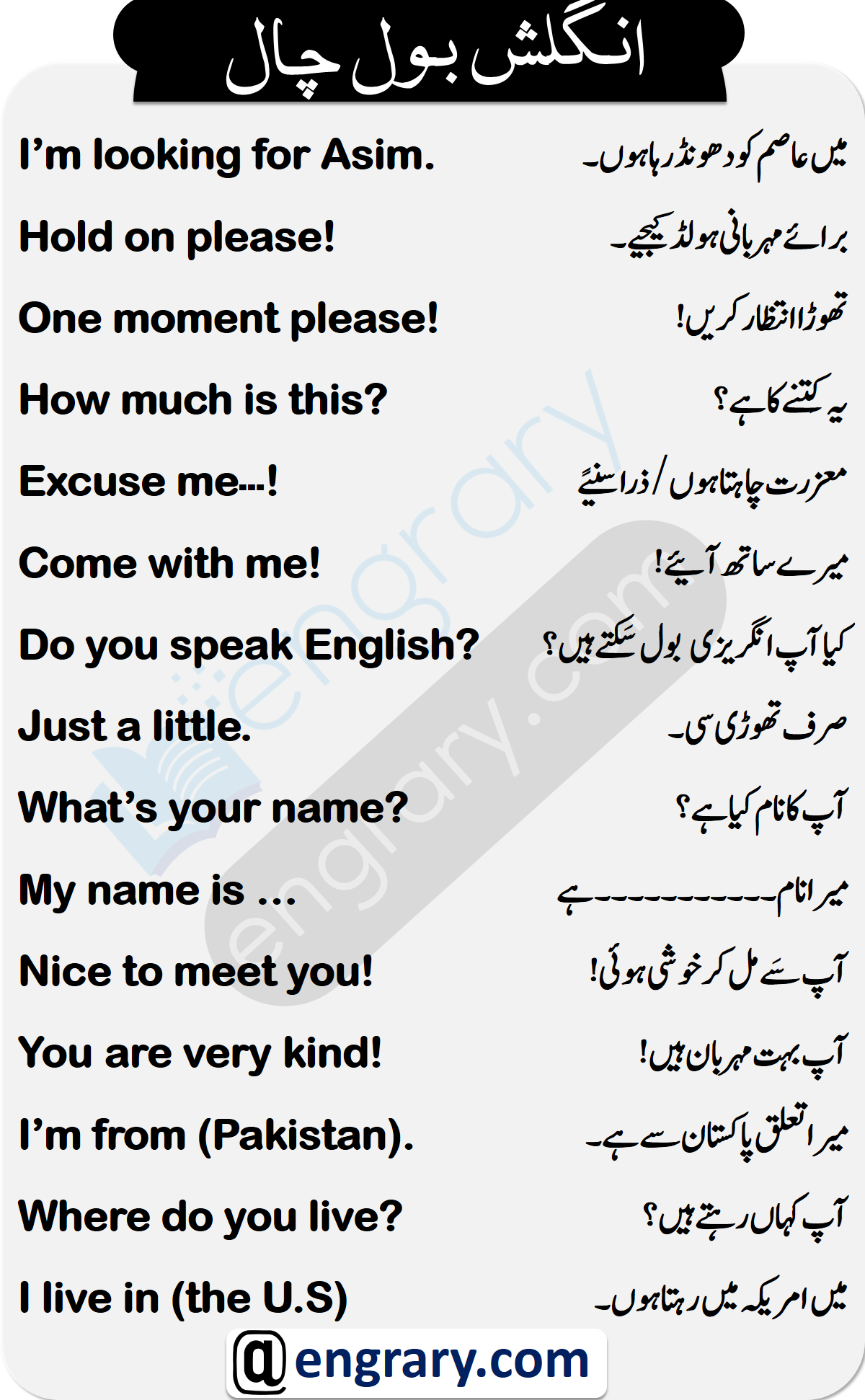 Daily Use English Bol Chaal Sentences