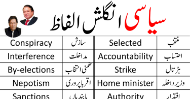 Political Vocabulary Words in English and Urdu