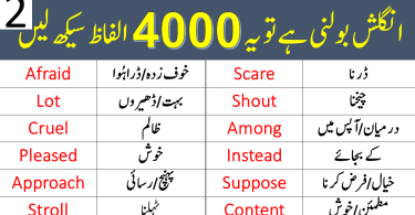 4000 English Vocabulary Words with Urdu Meanings Class 2