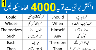 4000 English Vocabulary Words with Urdu Meanings Class 1
