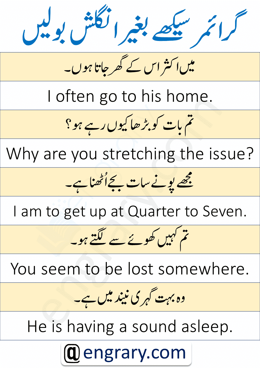 English Sentences in Urdu