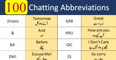 100 Most Common Chatting Abbreviations in English and Urdu