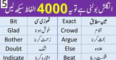 4000 English Vocabulary Words with Urdu Meanings Class 5