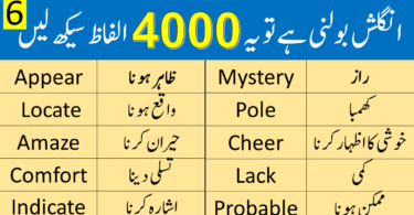 4000 English Vocabulary Words with Urdu Meanings Class 6