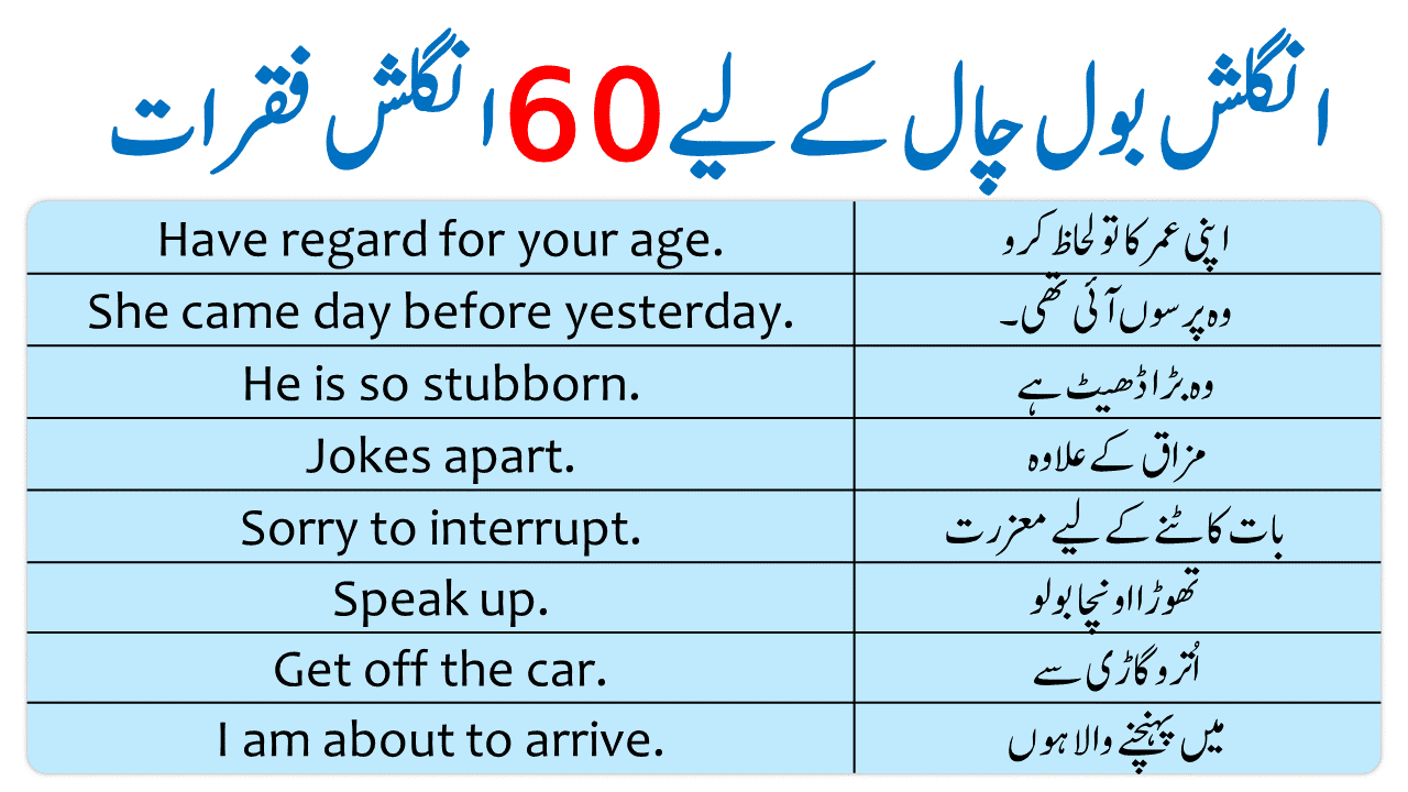 Vocabineer - 121 English Sentences for Daily Use with Urdu