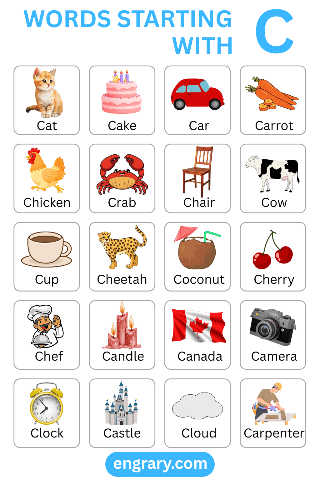 200+ Words Starting with C - Vocabulary List • Engrary