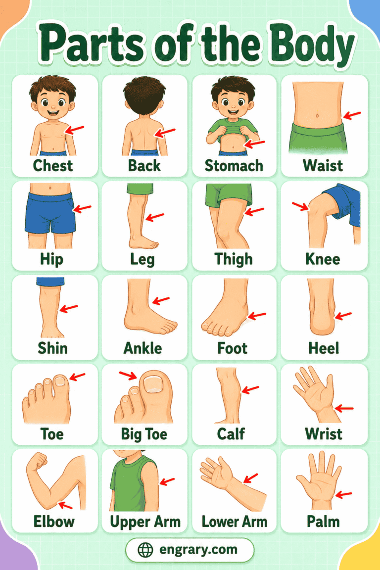 50+ Parts of the Body Names With Labeled Diagram in English • Engrary