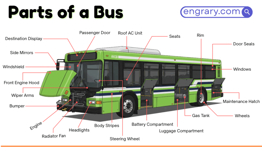 100+ Parts of a Bus Names With Functions and Labeled Diagram • Engrary