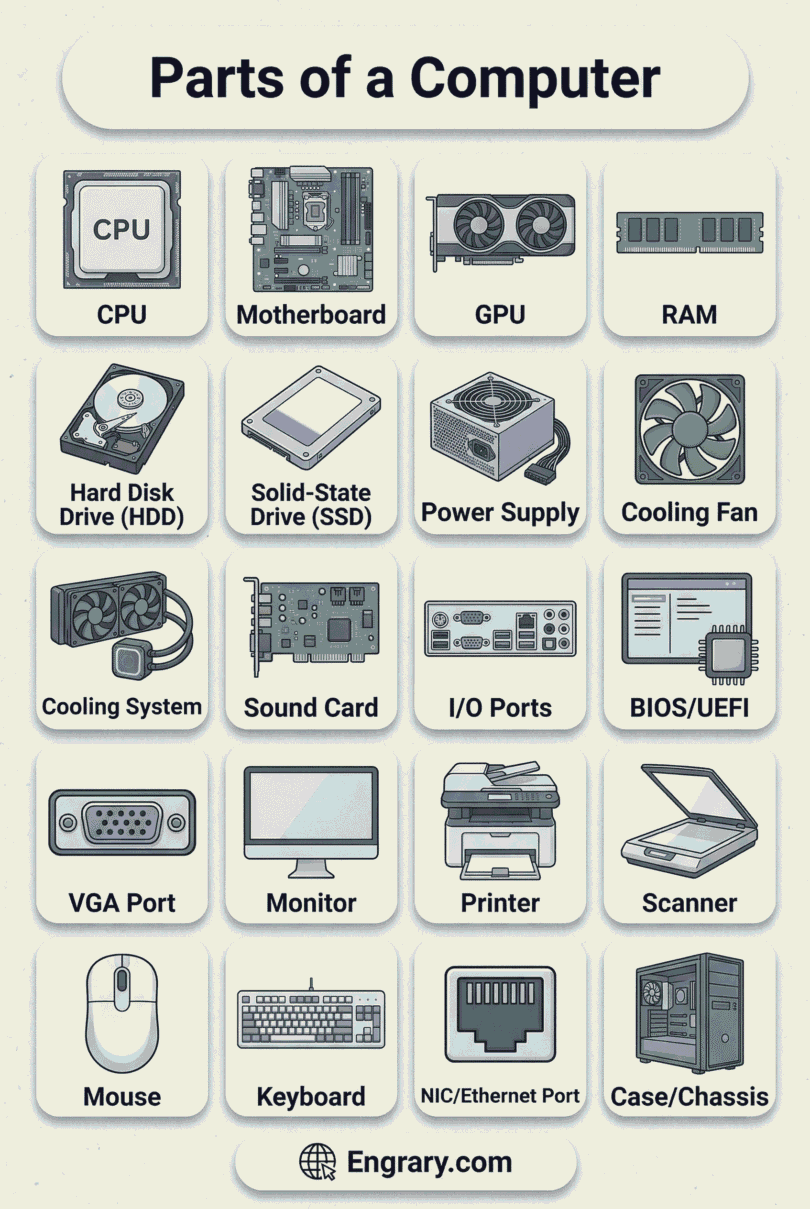 Computer Objects Names Parts of a Computer With Names, Functions, and Pictures • Engrary
