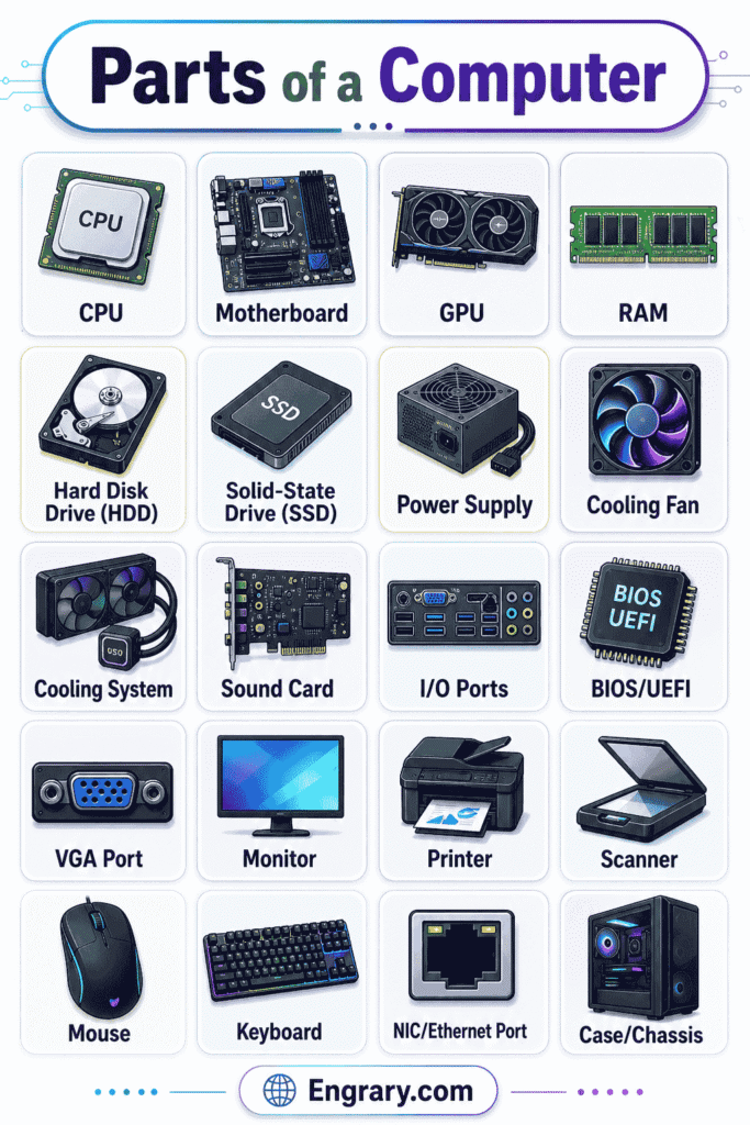 Computer Stuff Name Parts of a Computer With Names, Functions, and Pictures • Engrary
