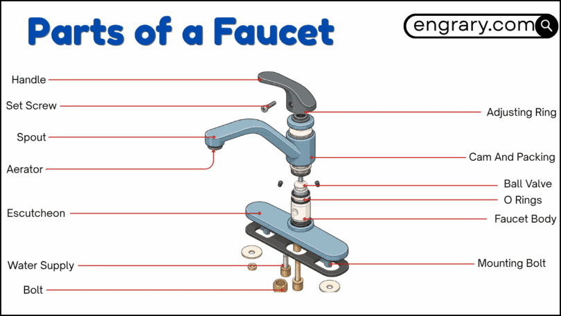 Basic Faucet Components Parts of a Faucet With Labeled Diagram and Functions • Engrary
