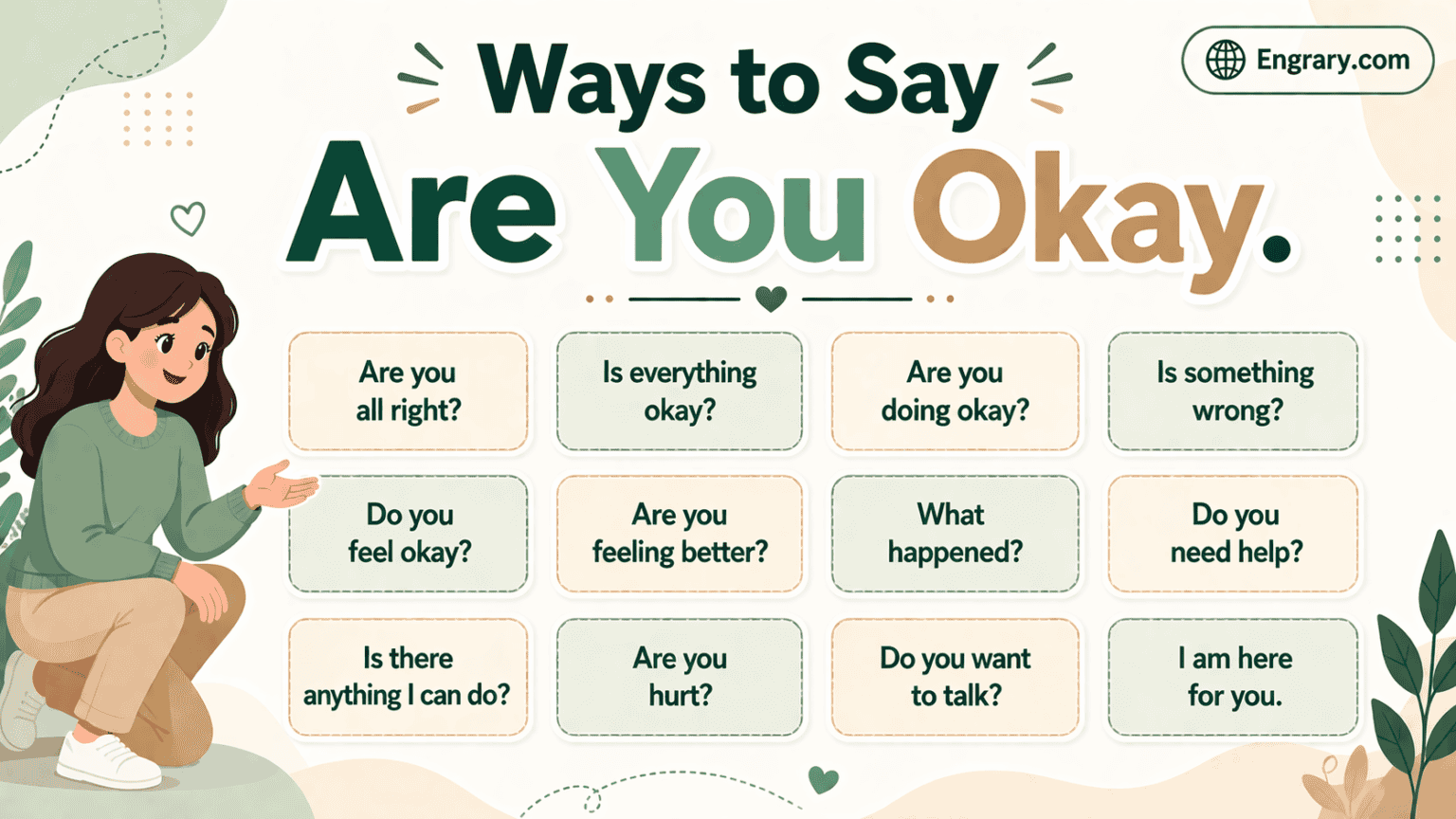 85 Are You Okay Phrases for Texts and Work in English • Engrary