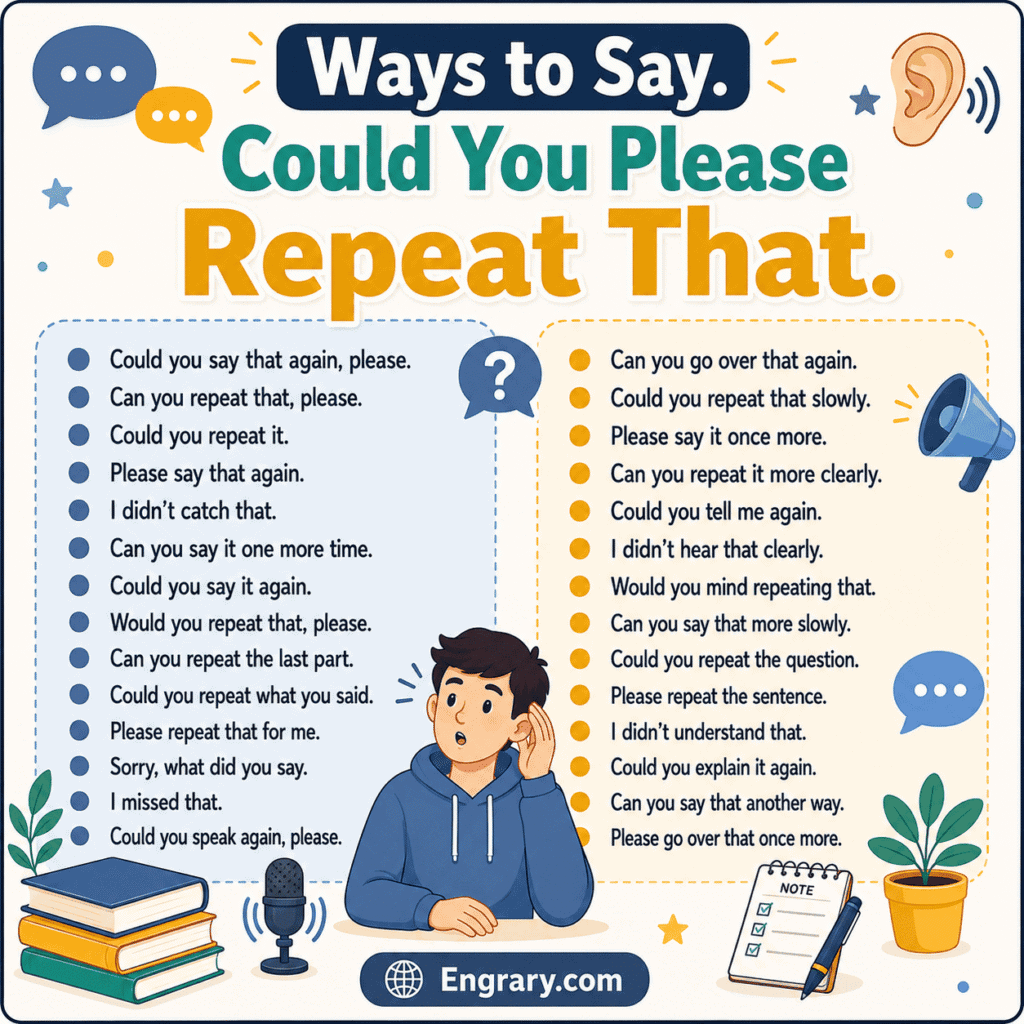 80 Ways to Say "Could You Please Repeat That" in English • Engrary