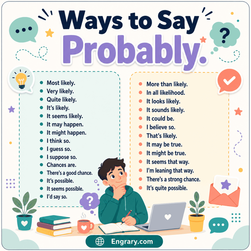 Prbably Probably Alternatives for Work, Texts, and Daily English • Engrary