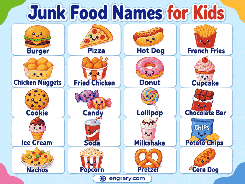 These Foos Names 50 Junk Food Names in English for Kids with Pictures • Engrary