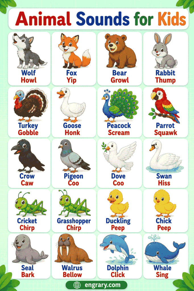 100 Animals and their Sounds for Kids with Pictures • Engrary
