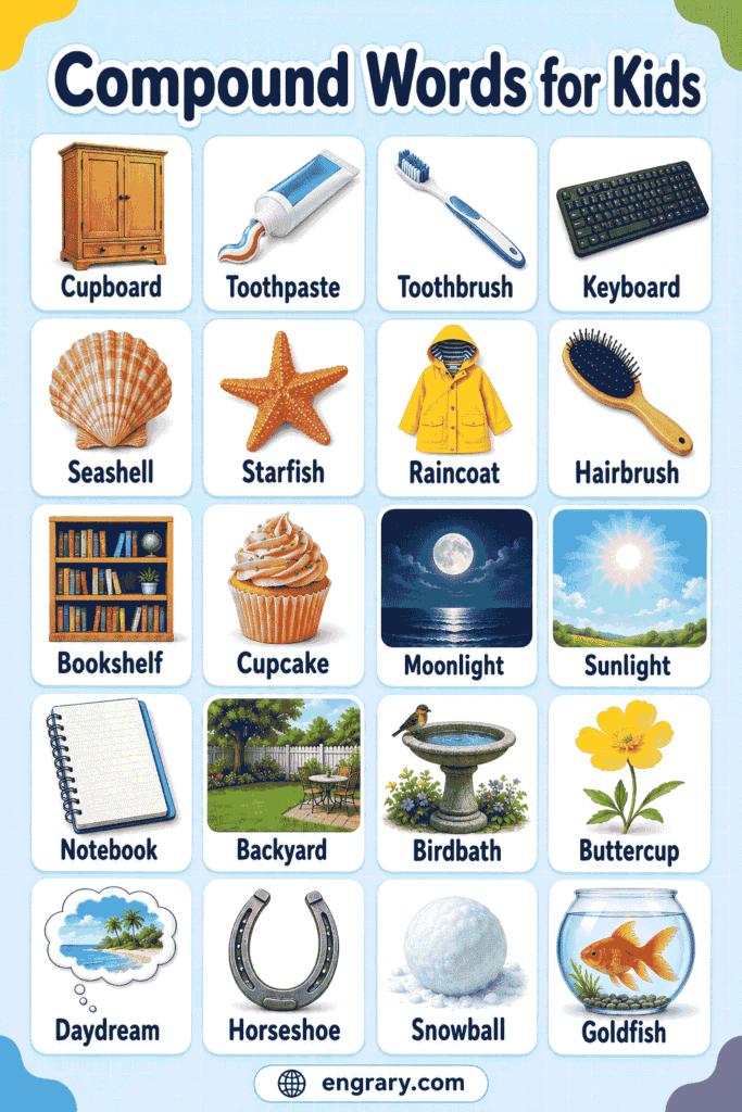 Compound Words for Kids: Meaning, Types, and Examples • Engrary
