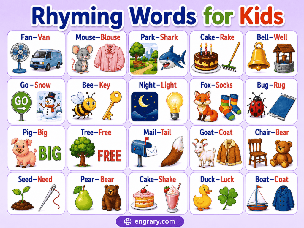 Rhyming Words for Kids: Easy Lists, Meanings and Sentences • Engrary