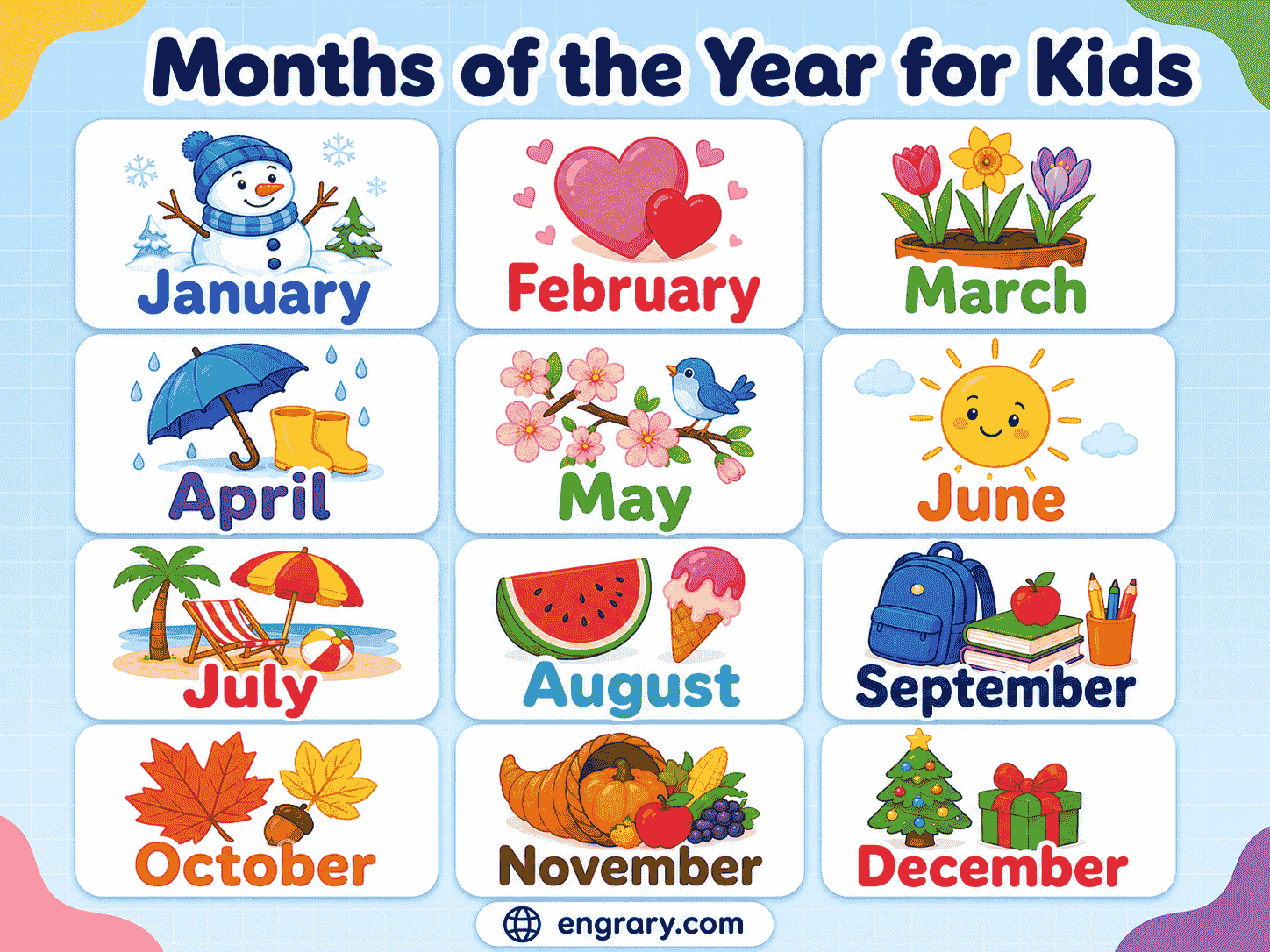 12 Months of the Year for Kids: Names, Order & Activities • Engrary