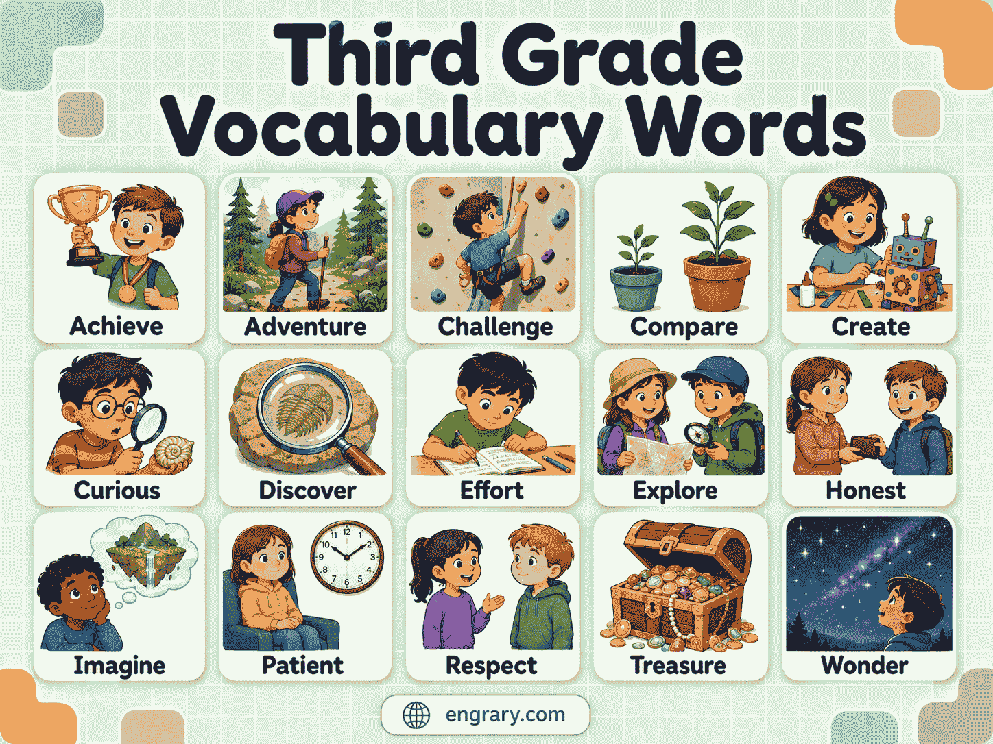 120 Third Grade Vocabulary Words with Meanings and Examples • Engrary