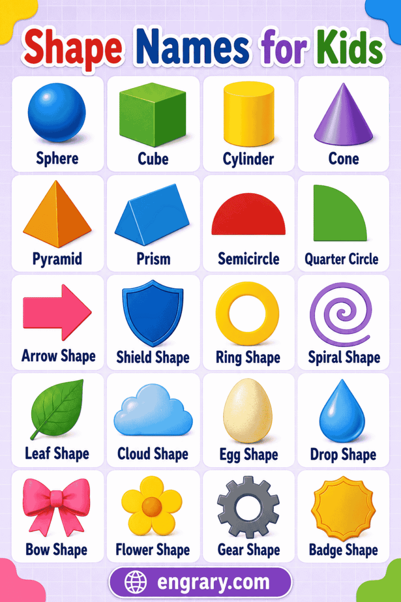 50+ Shape Names for Kids: 2D, 3D, and Real-Life Examples • Engrary